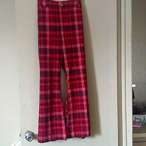 Red and black plaid pants